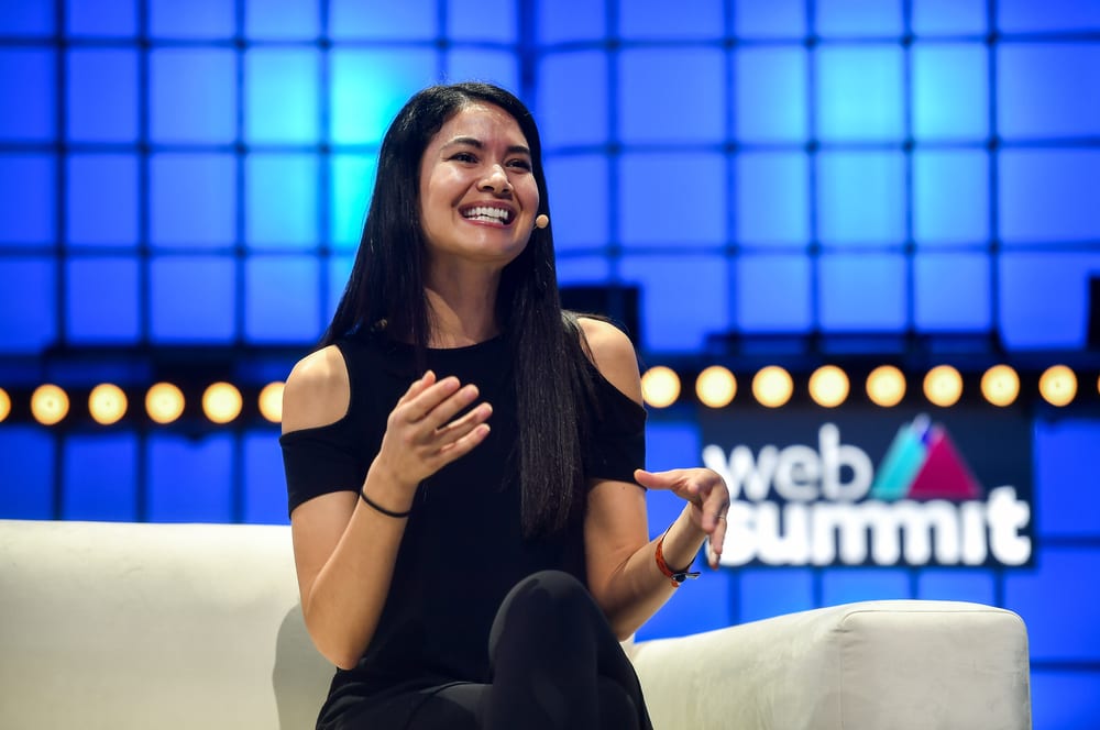 Melanie Perkins, co-founder and CEO of Canva, speaking on Centre Stage at Web Summit 2019