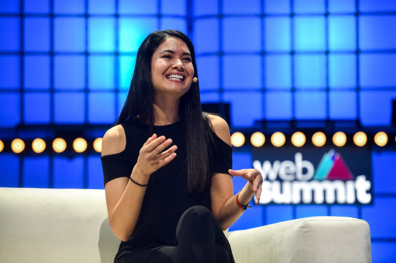 Melanie Perkins, co-founder and CEO of Canva, speaking on Centre Stage at Web Summit 2019