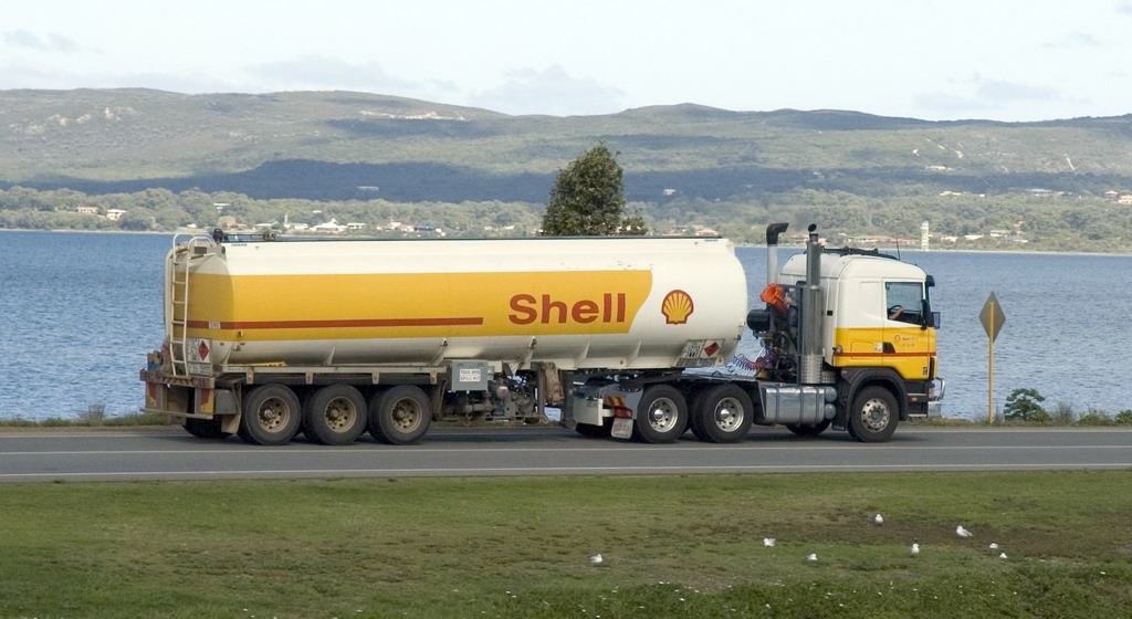 Shell tanker truck